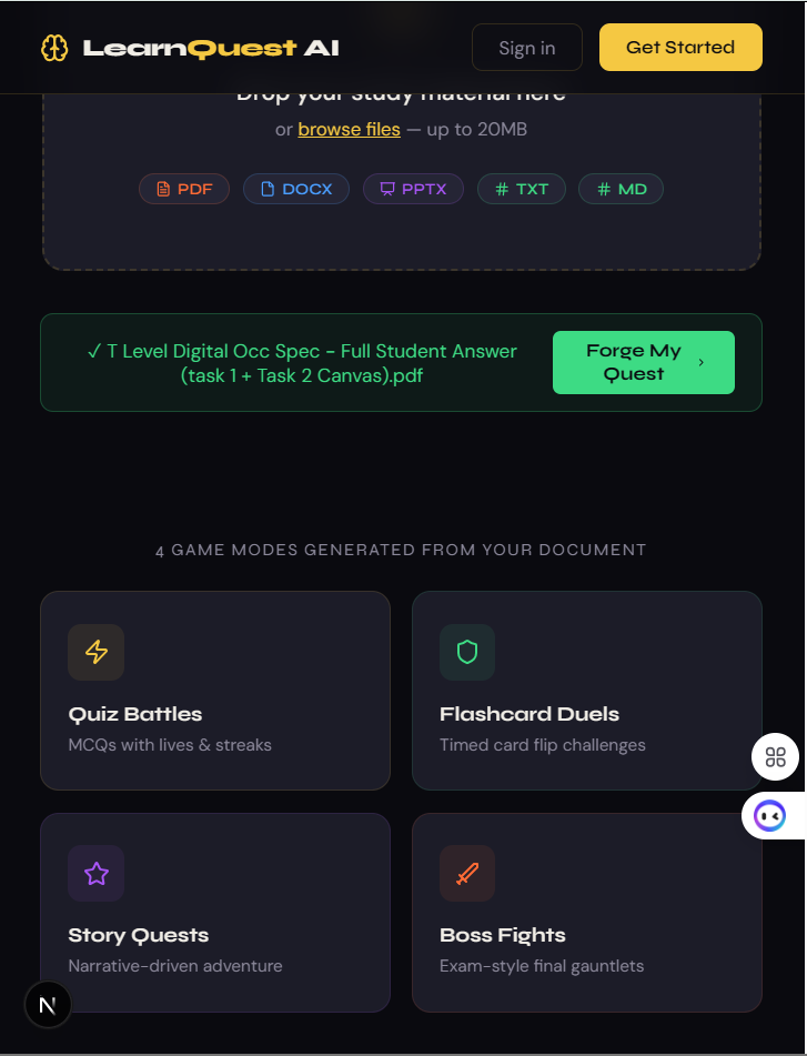 Screenshot of website project